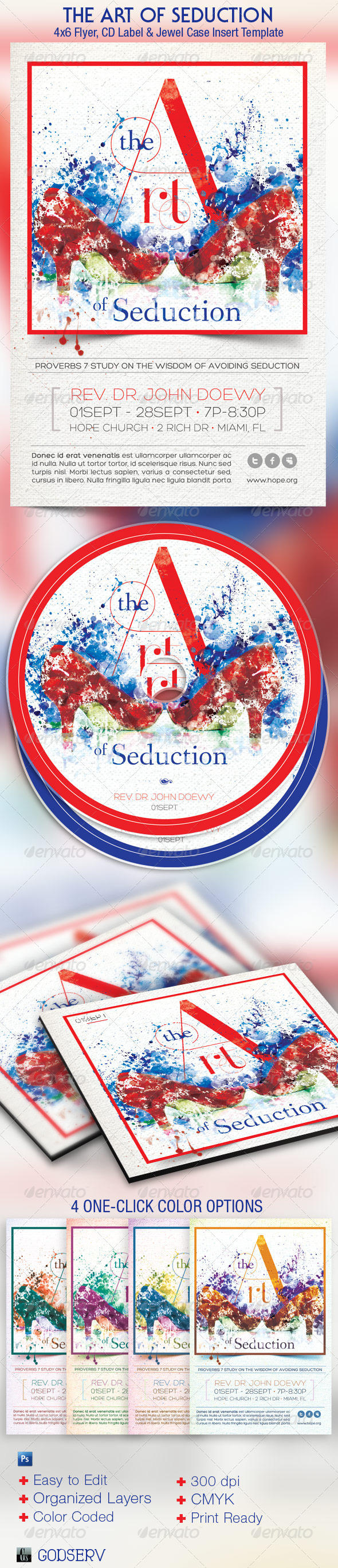 Seduction Church Flyer CD Template - Church Flyers