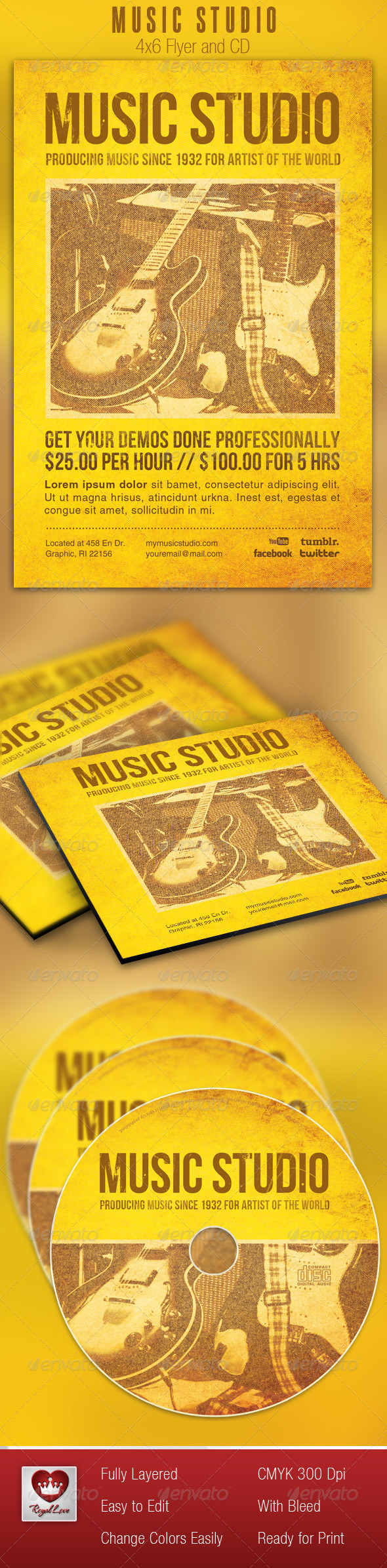 Music Studio Flyer and CD Template - Miscellaneous Events