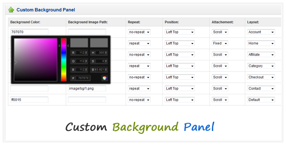 Custom Background Panel - CodeCanyon 2902104