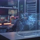 Hacker Working with Futuristic Display Screen - VideoHive Item for Sale