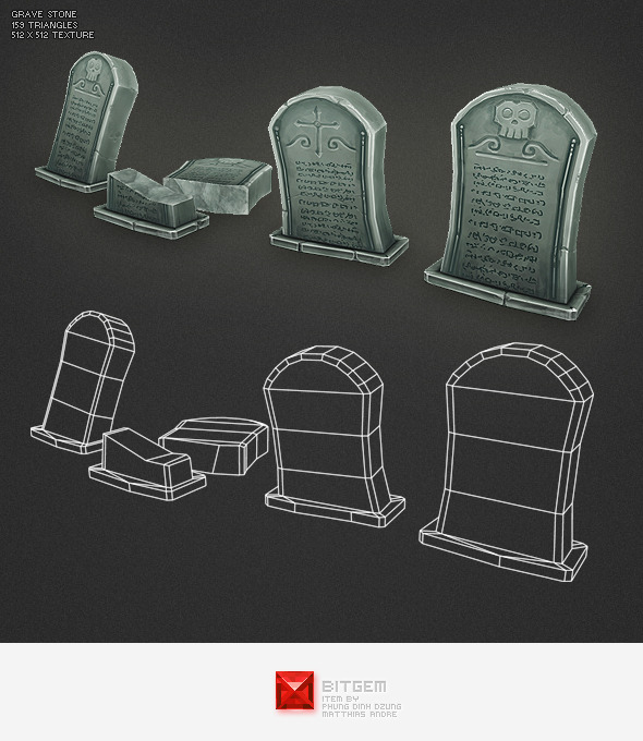 Low Poly Grave - 3Docean 2806342