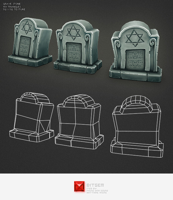 Low Poly Grave - 3Docean 2902565