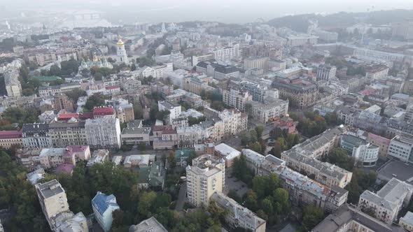 Cityscape of Kyiv, Ukraine. Aerial View, Slow Motion alt
