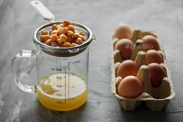 Chickpea Water Aquafaba Egg Replacement Vegan Stock Photo By Tataks