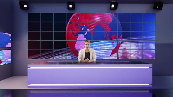 3D Virtual Tv Studio News B9011 alt