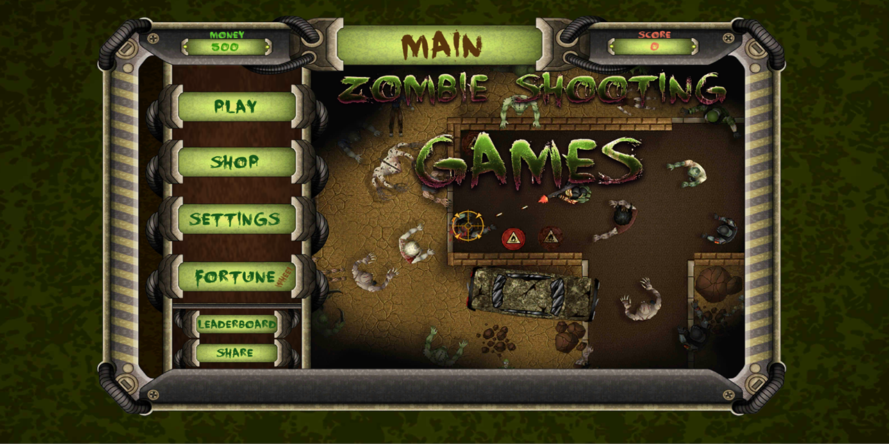 Zombie Shooting Games 2D - Modelo / Projeto Completo de Jogo