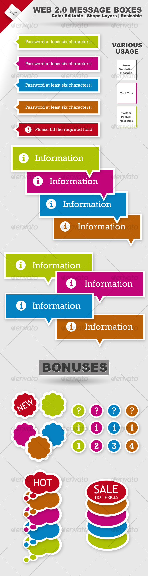Web 2.0 Message Boxes - Miscellaneous Web Elements