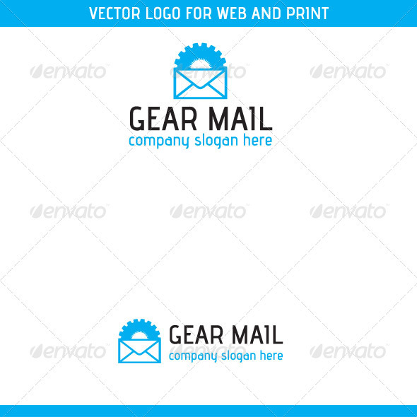 Gear Mail Logo Template - Symbols Logo Templates