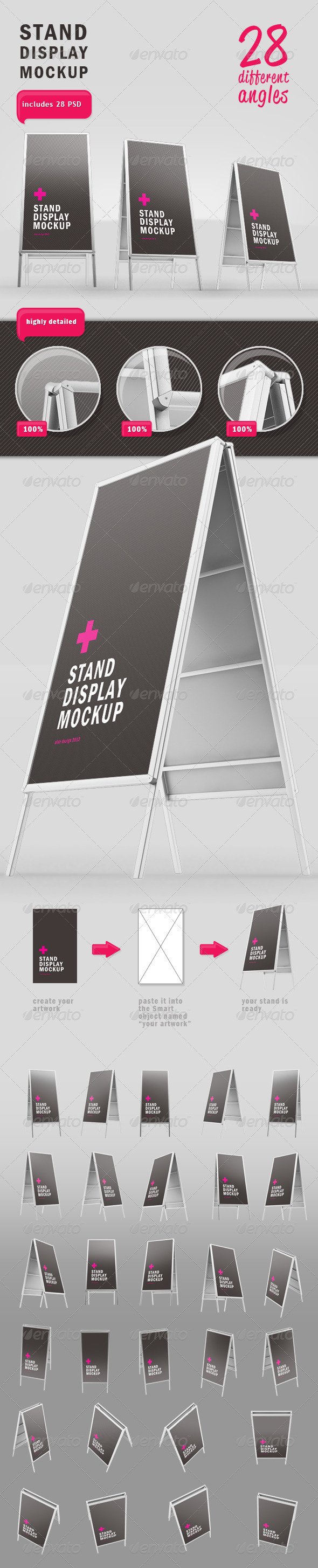 Stand Display Mockup 28 Different Angles - Signage Print