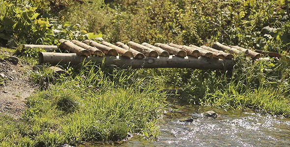 Wooden Bridge Over Creek By Mrsunshiner, Building A Wooden Bridge Over Creek