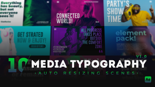 10 Media Typography - VideoHive 31664639