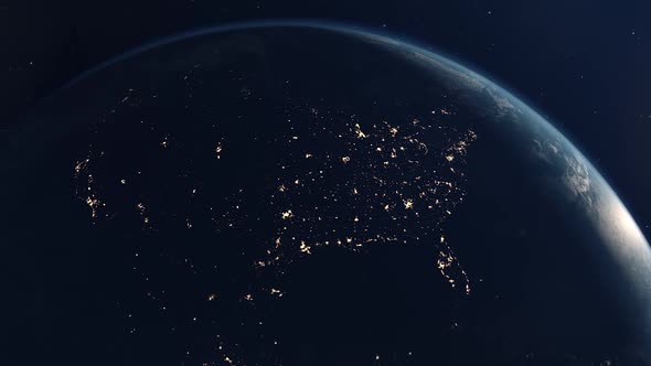 Major Power Outage Across America as Seen from Earth Orbit