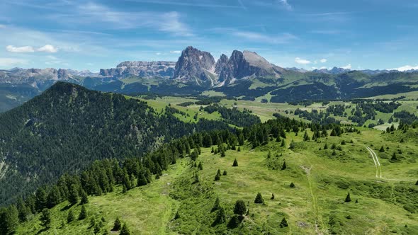 Beautiful summer day in the Dolomites mountains alt