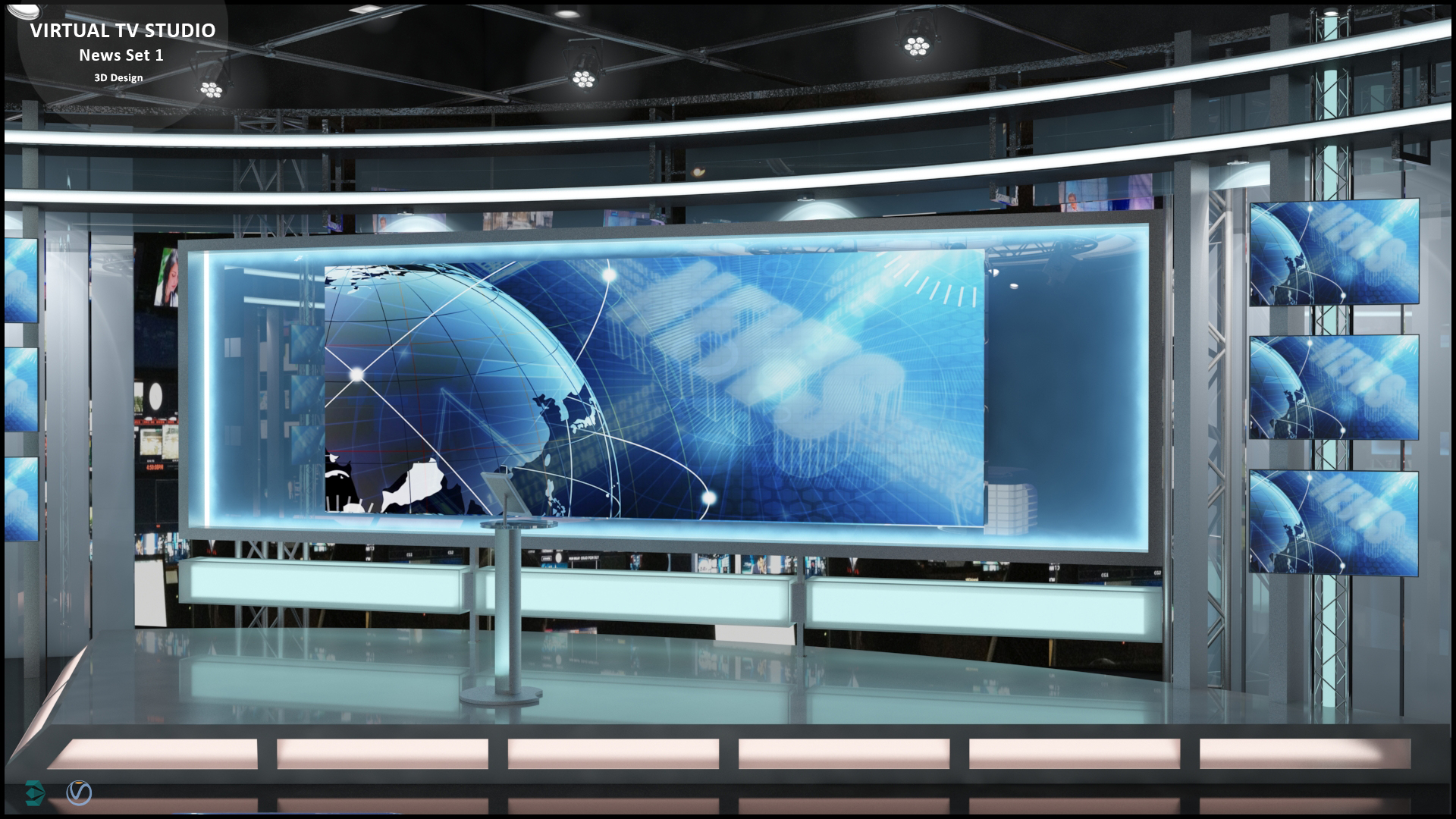 Virtual TV Studio News Set 1 by a3dDesign | 3DOcean