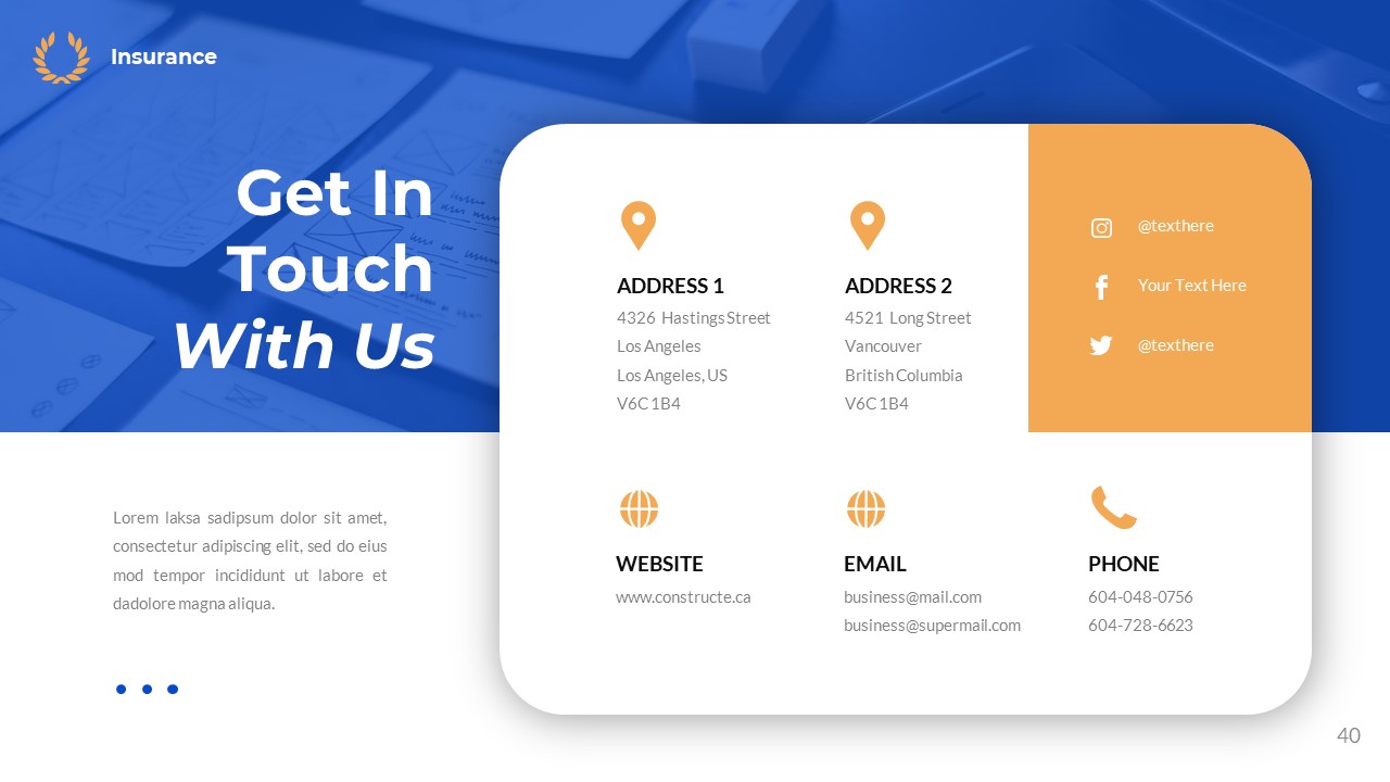 Insurance Company Business Multipurpose Presentation Keynote Template