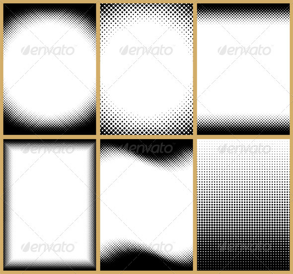 Halftone Frames - Borders Decorative