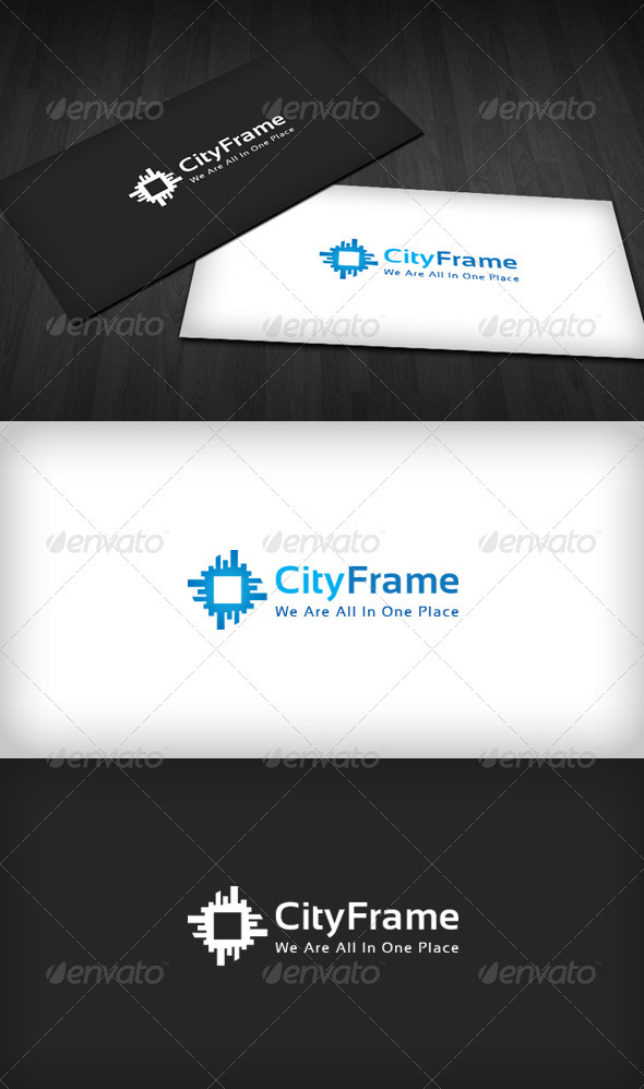 City Frame Logo - Buildings Logo Templates
