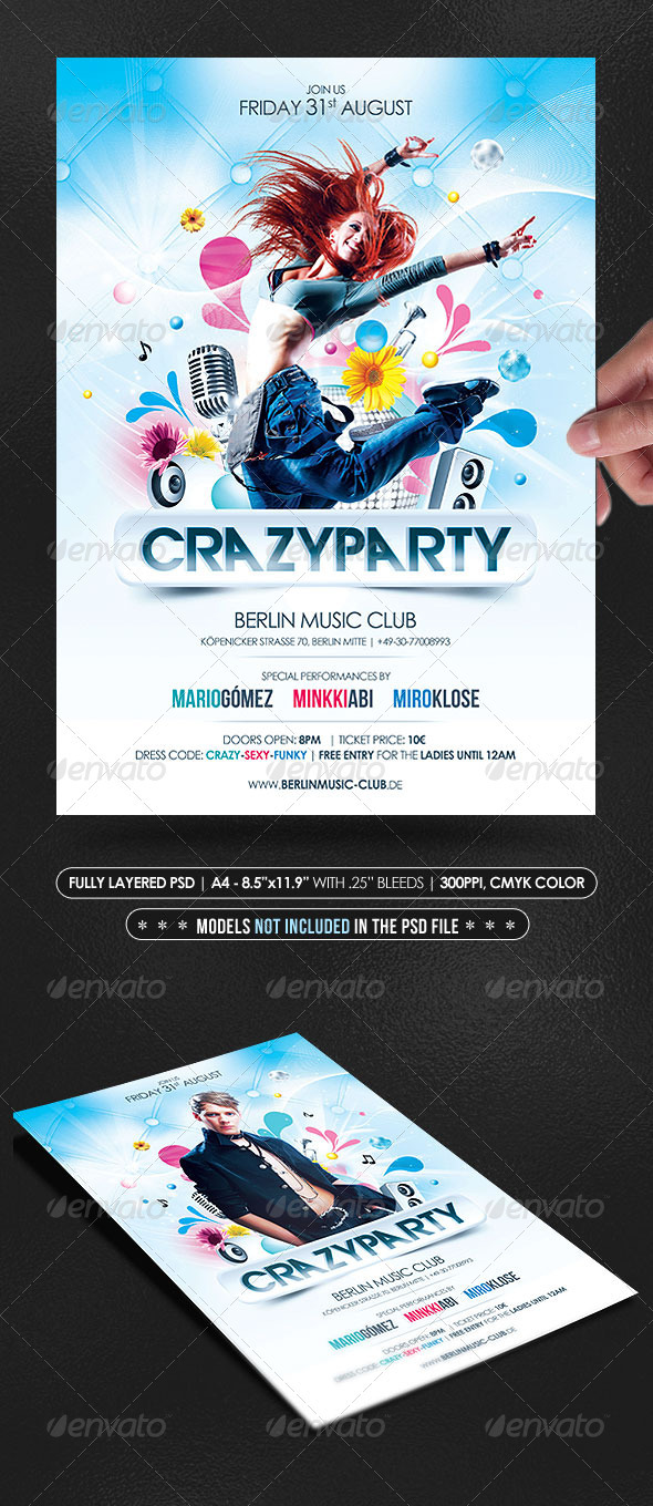 Crazy Party Poster/Flyer - Clubs & Parties Events