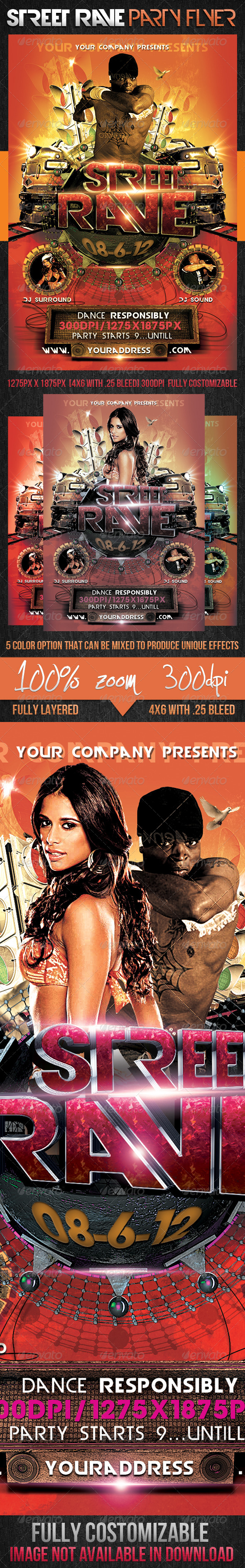 Street Rave Party Flyer - Clubs & Parties Events