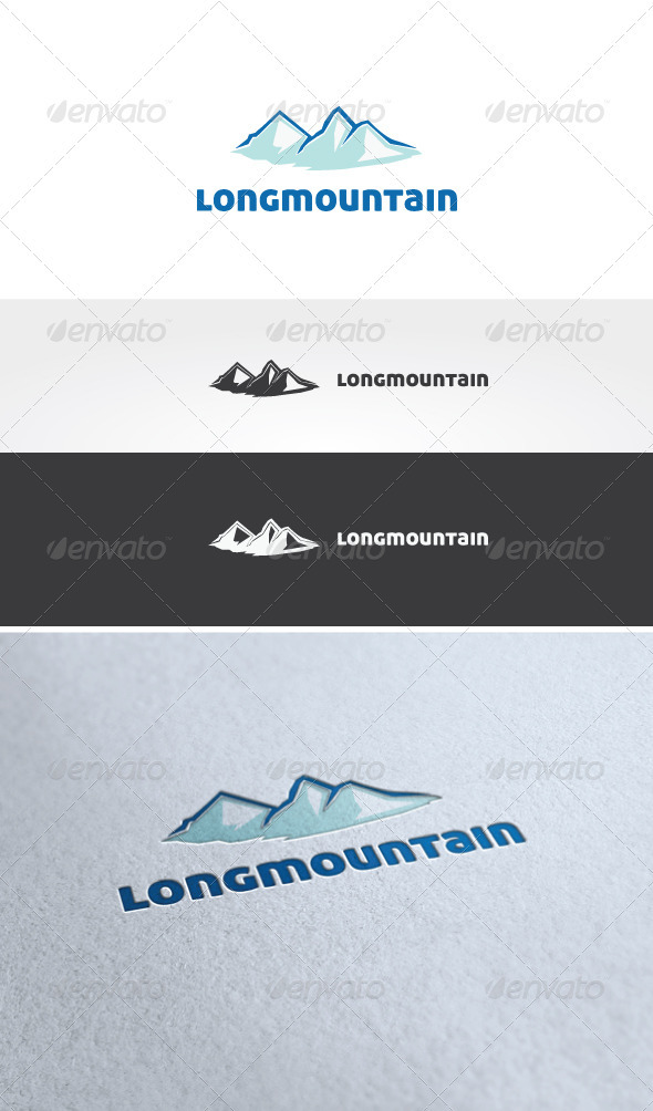 Long Mountain Logo Template - Nature Logo Templates