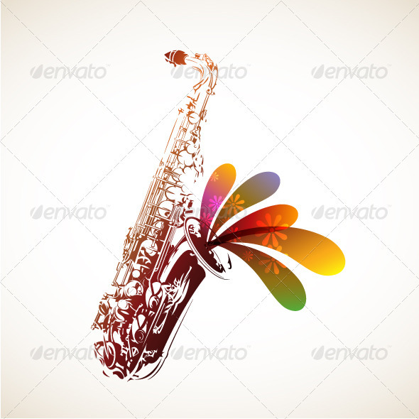 Colorful Sax - Backgrounds Decorative