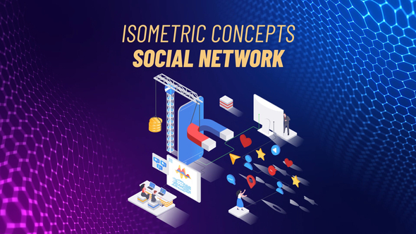 Social network - Isometric Concept