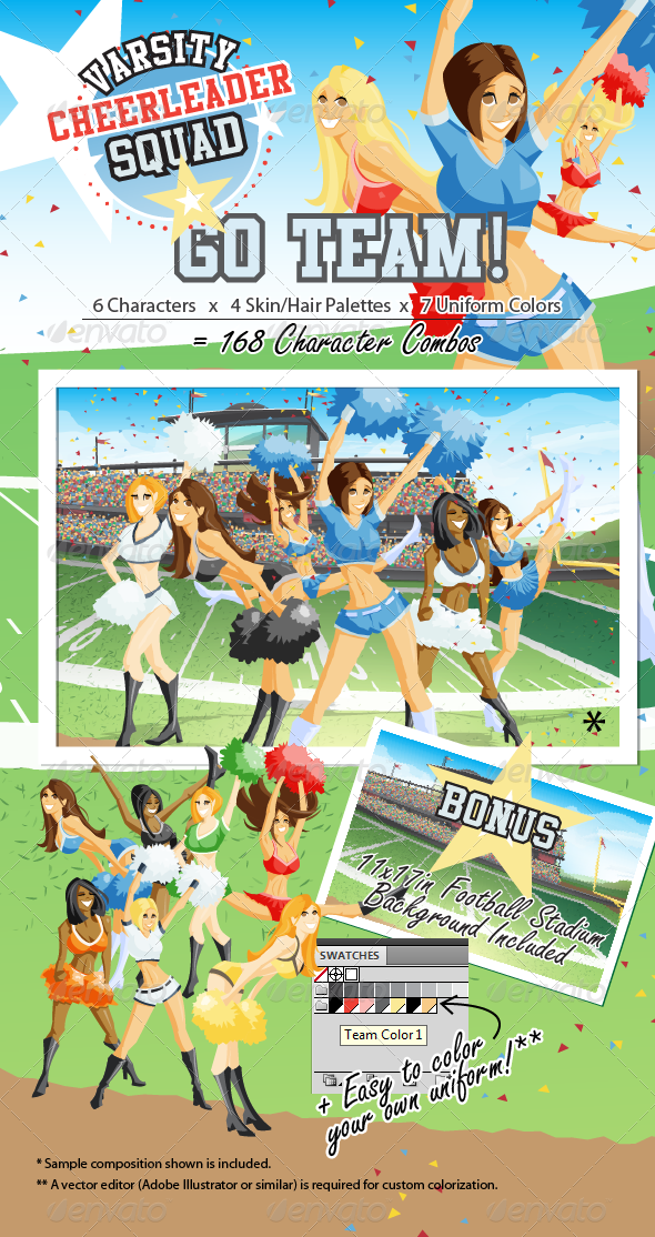 Varsity Cheerleader Squad - People Characters