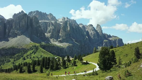 Road in valley, Alta Badia, Italy