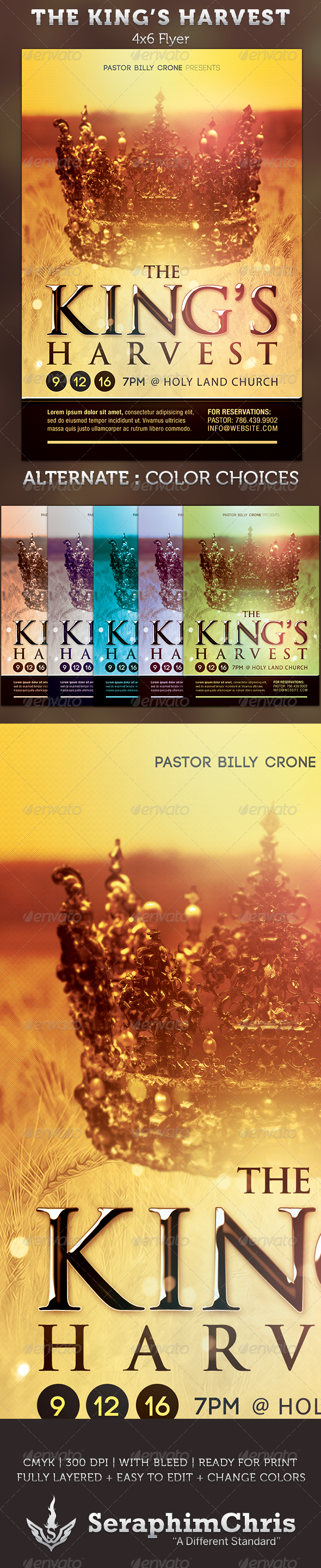 The King’s Harvest: Church Flyer Template - Church Flyers