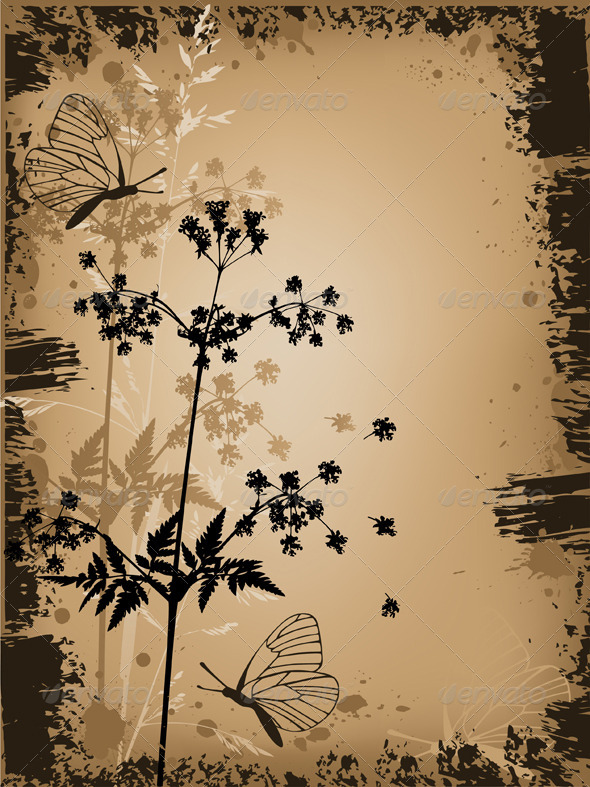 Grunge Floral Background - Backgrounds Decorative