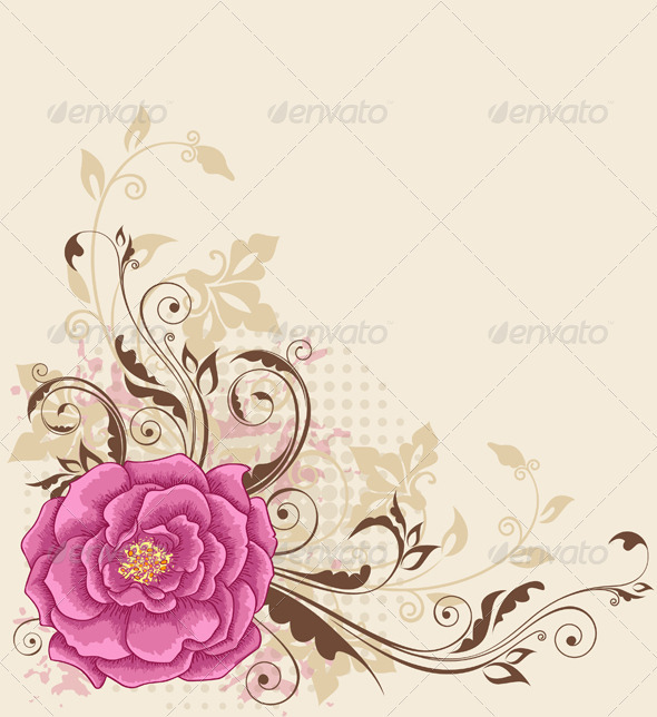 Floral Background with Rose - Backgrounds Decorative