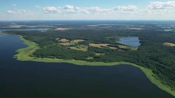 Top View of Lake Drivyaty in the Braslav Lakes National Park the Most Beautiful Lakes in Belarus