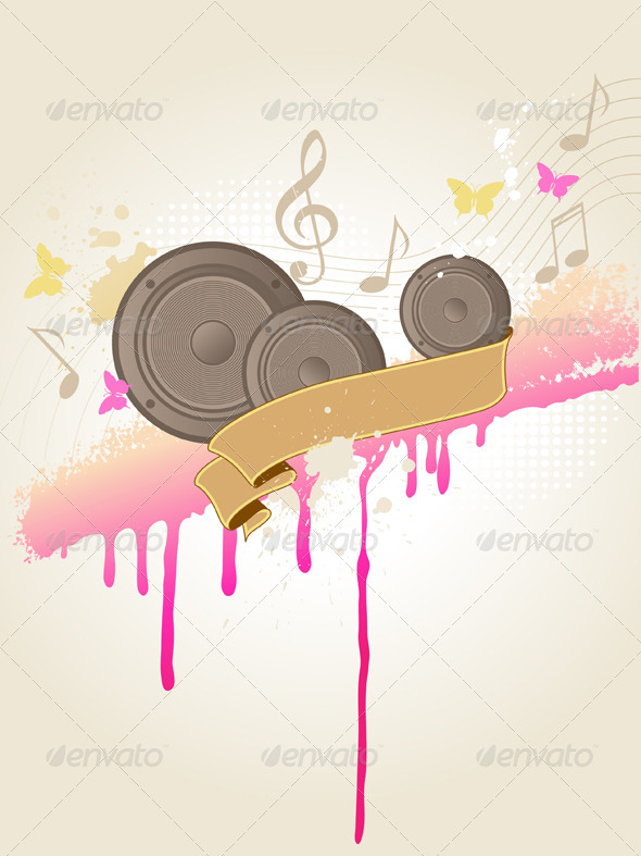 Music Background with Speakers - Backgrounds Decorative
