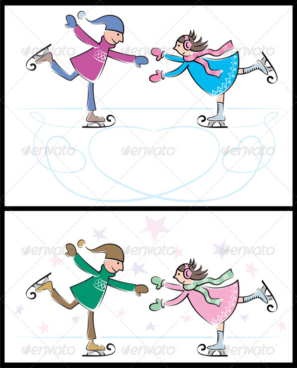 Ice-Skating Couple - Characters Vectors