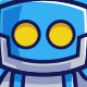 Blue Robot Cartoon Mascot