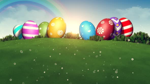 Happy Easter Eggs Background 4K