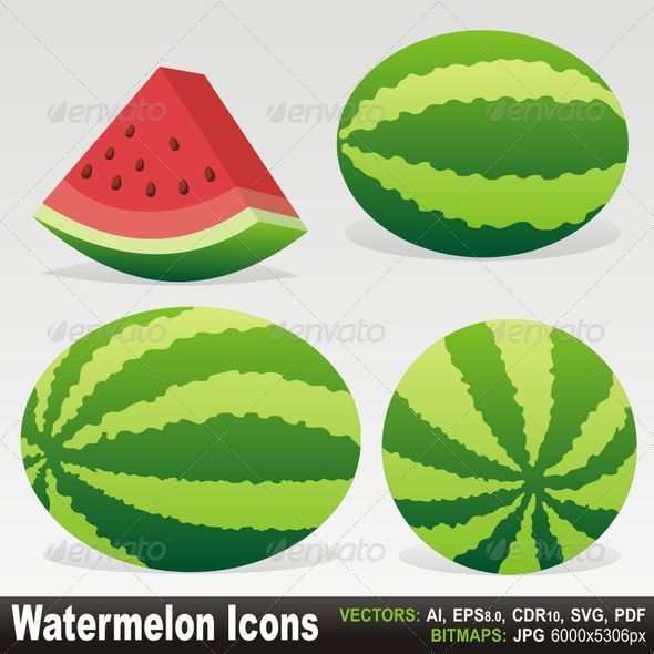 Watermelon icons - Food Objects