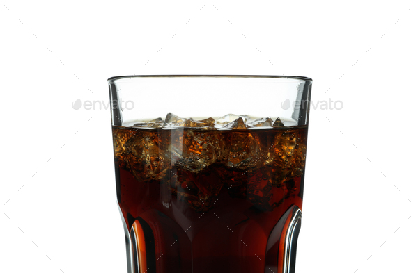 Glass Of Real Ice Isolated On White Background Stock Photo