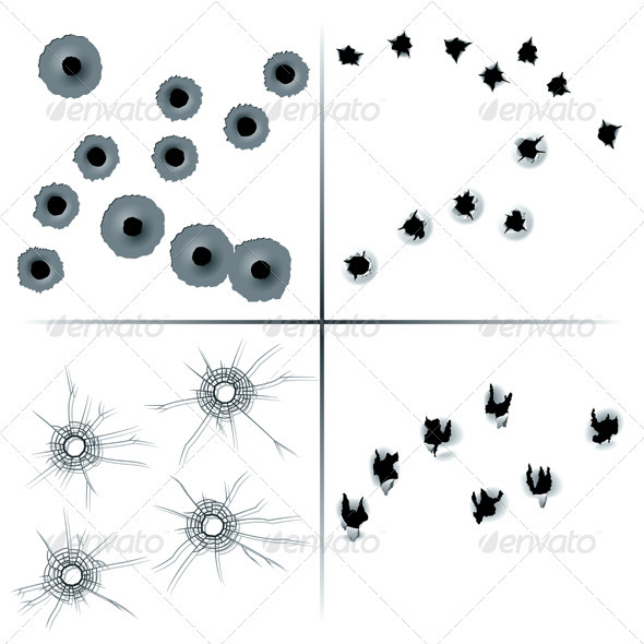 Set of Bullet Holes by fixer00 | GraphicRiver