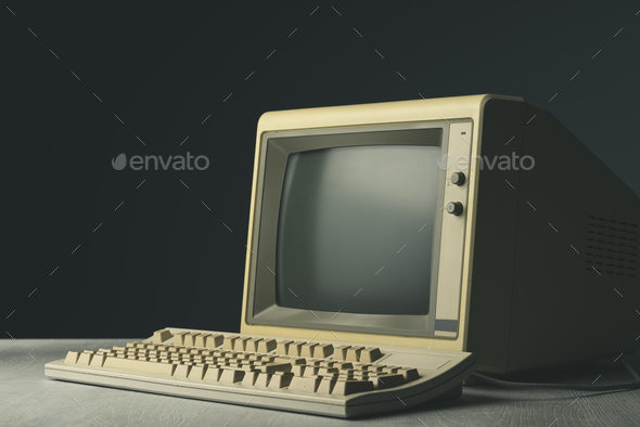 Vintage personal computer on a desktop Stock Photo by stokkete | PhotoDune