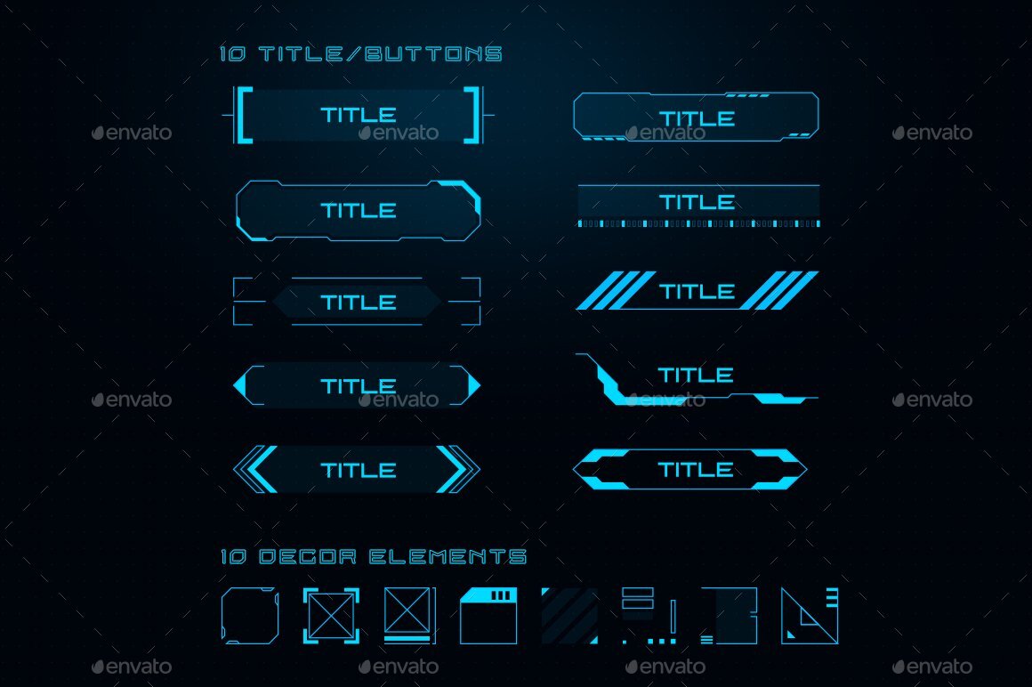 Sci Fi UI Elements, Game Assets | GraphicRiver