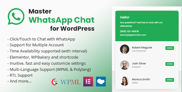 Download Master WhatsApp Chat For WordPress Free Nulled