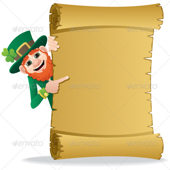 Leprechaun Scroll - Characters Vectors