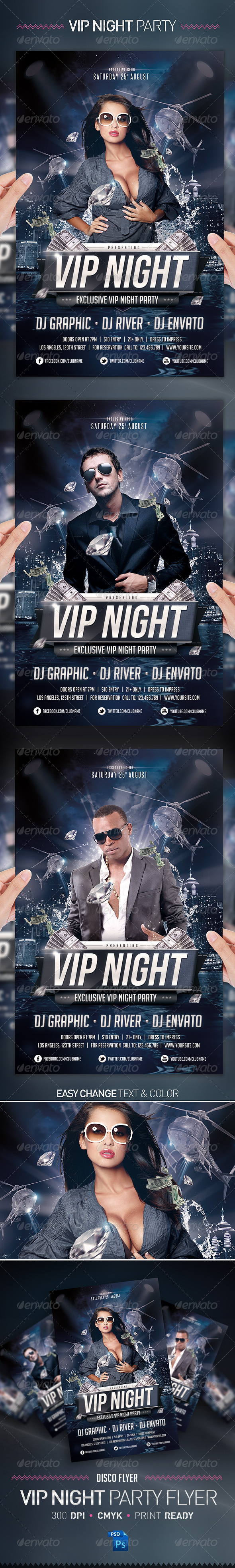 Vip Night Party Flyer Template - Clubs & Parties Events