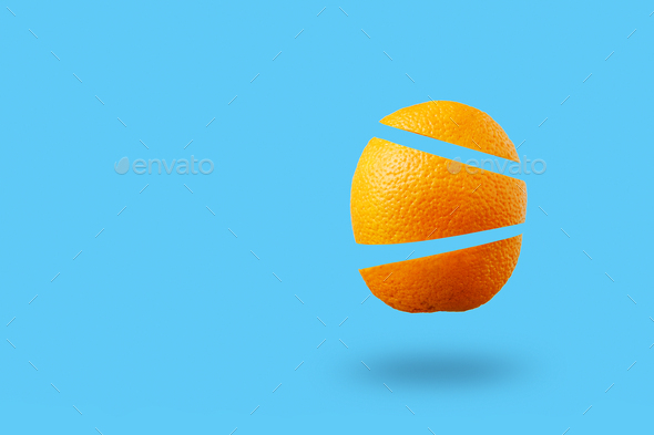 Levitation of summer orange fruit - Stock Photo - Images