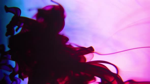 Footage Vivid Color Ink Paint Drops in Water in Slow Motion alt