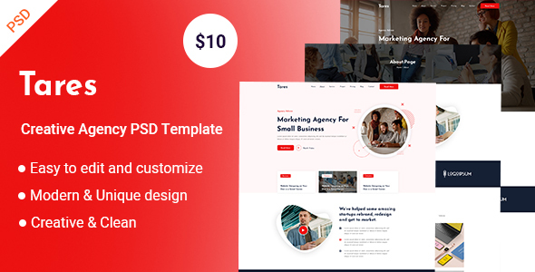 Tares-Creative Agency PSD - ThemeForest 31745880