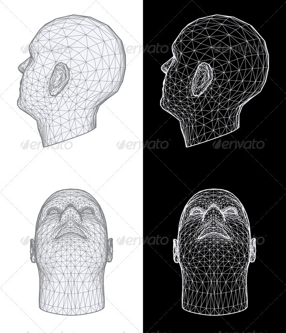 Human Head. Vector Illustration - People Characters