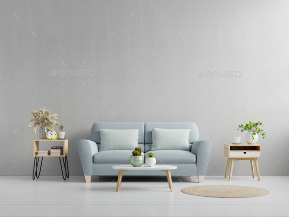 Download Living Room Interior Concrete Wall Mockup Stock Photo By Vanitjanthra