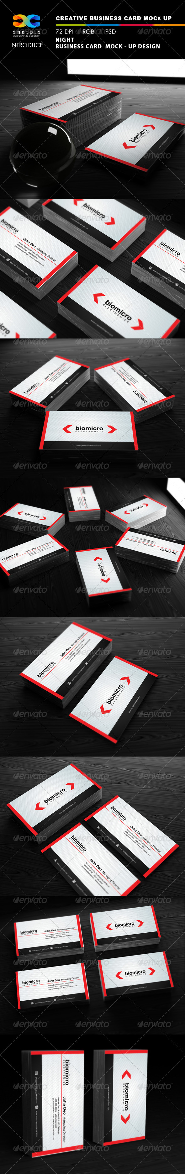 Night Business Card Mock-up - Business Cards Print